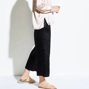 Vince Metallic Crop Wide Crop Pants Black Women's Dressy Trouser Pants